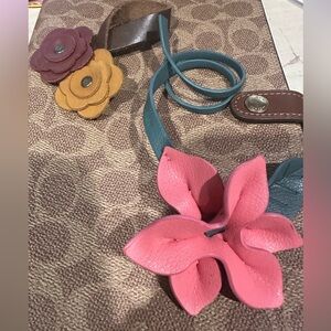 Floral Leather Bag Charms